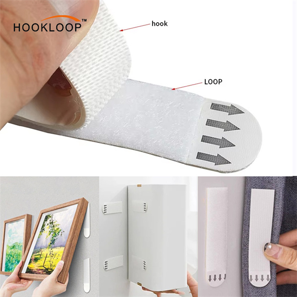 Bandă albă versatilă cu croșet și buclă potrivită pentru diverse aplicații