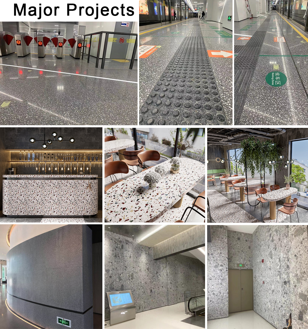 YDSTONE Cement Artificial Terrazzo Tiles for Living Room Hospital Mall 3D Model Design Floorings manufacture