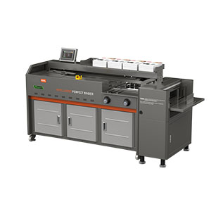 HJ H20L - 425mm/16.73 inch New Feeding Automatic Cover Placements Technology  With Creasing A3 Booklet Binding Machine High-Speed Silent wariable frequency program-controlled Double Fan Suction Motor With Three Glue Wheels H20L Glue Binder for Efficient B