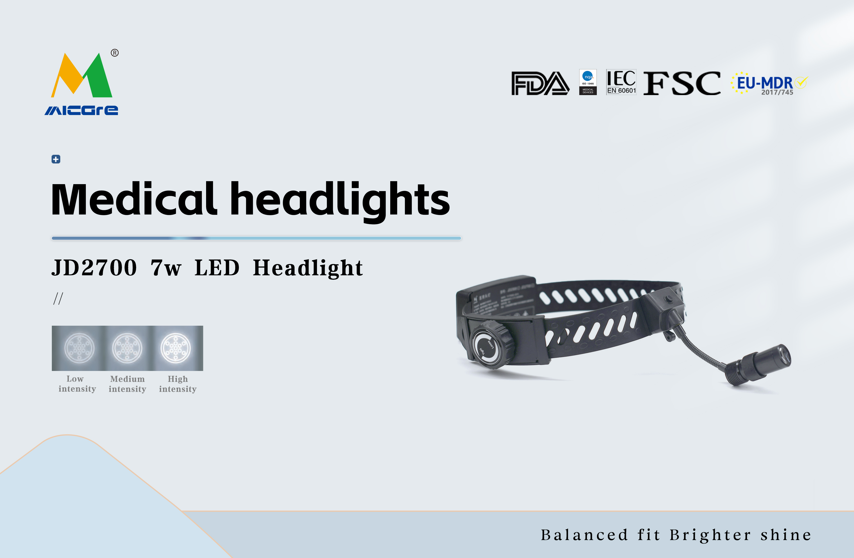 MICARE JD2700 Medical Headlight Soft Operation Medical Headlight Dental Surgical Head Lamp factory