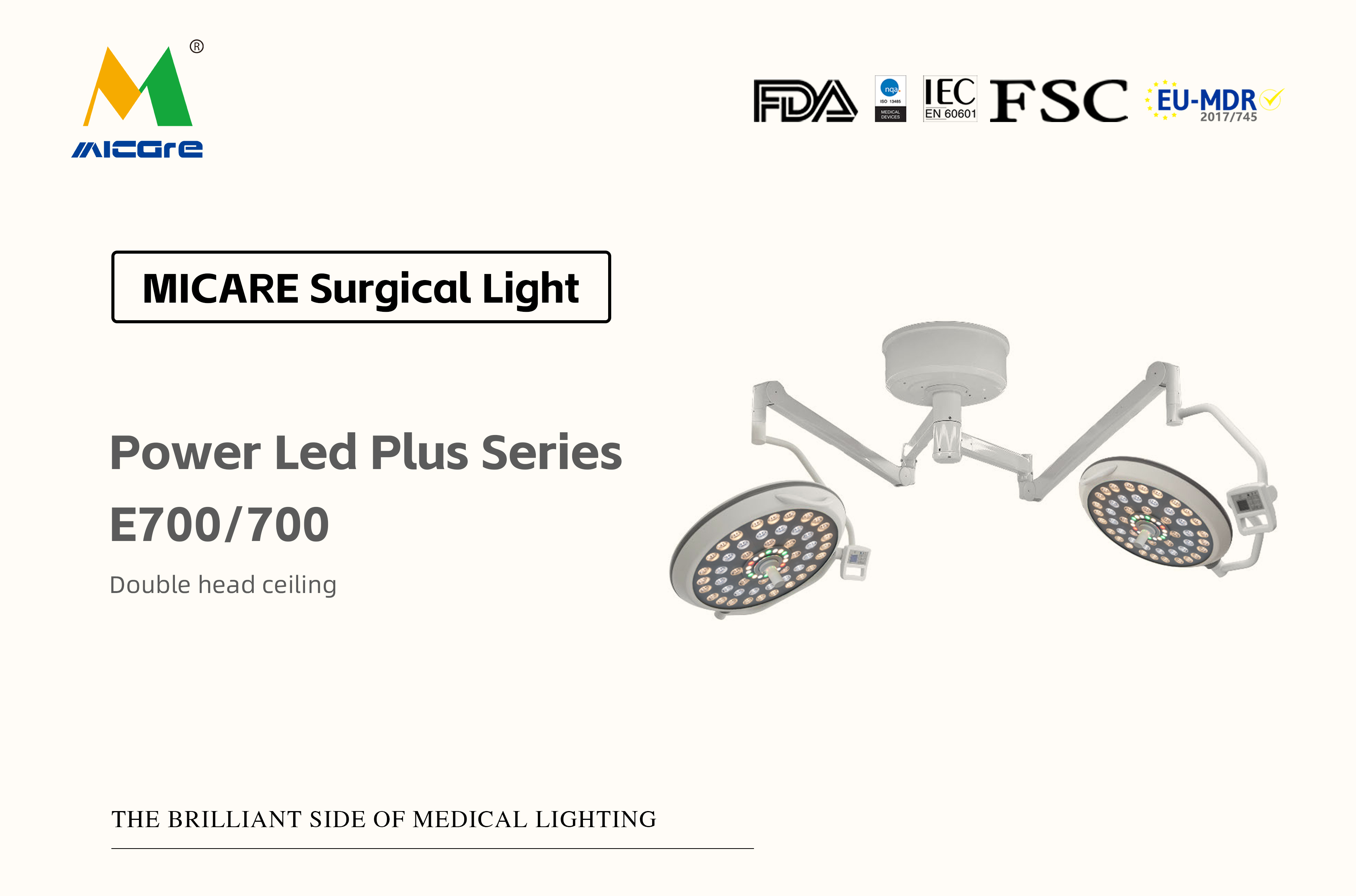 MICARE Power led plus E700/700 Lampada operatoria 200000lux Lampada medica per pronto soccorso Lampada senza ombre Fabbricazione