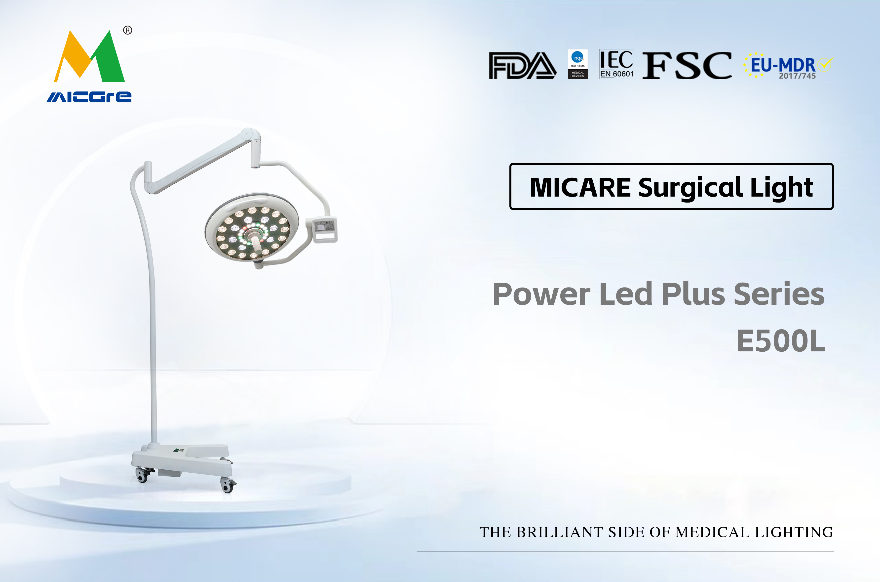 MICARE Power led plus E500L Echipament medical lumina de miscare verticala Furnizor de lumina de operare Shadowless