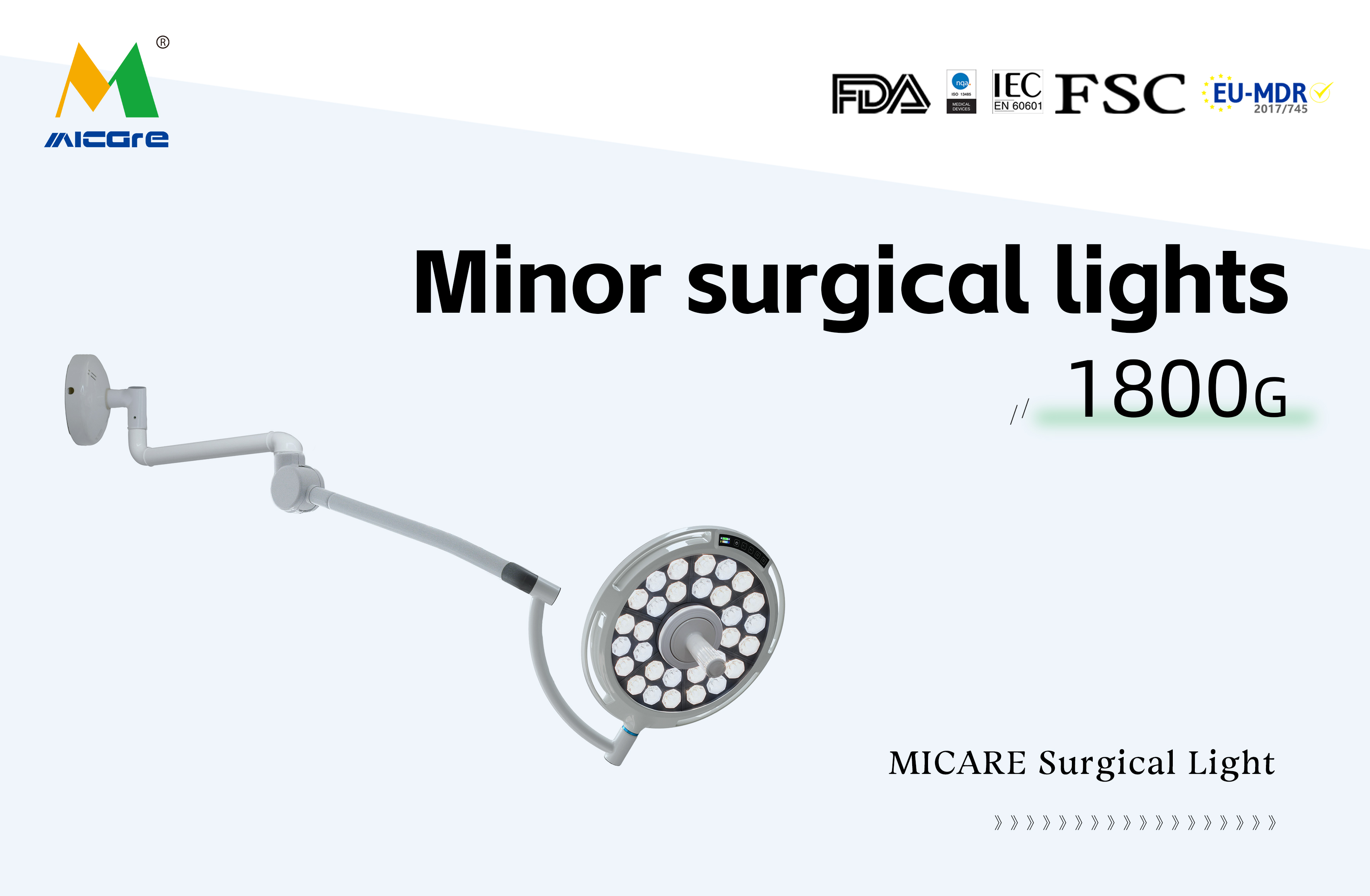 Настінна хірургічна лампа MICARE JD1800G Ветеринарна хірургія Лампа для домашніх тварин Світлодіодна операційна лампа деталі