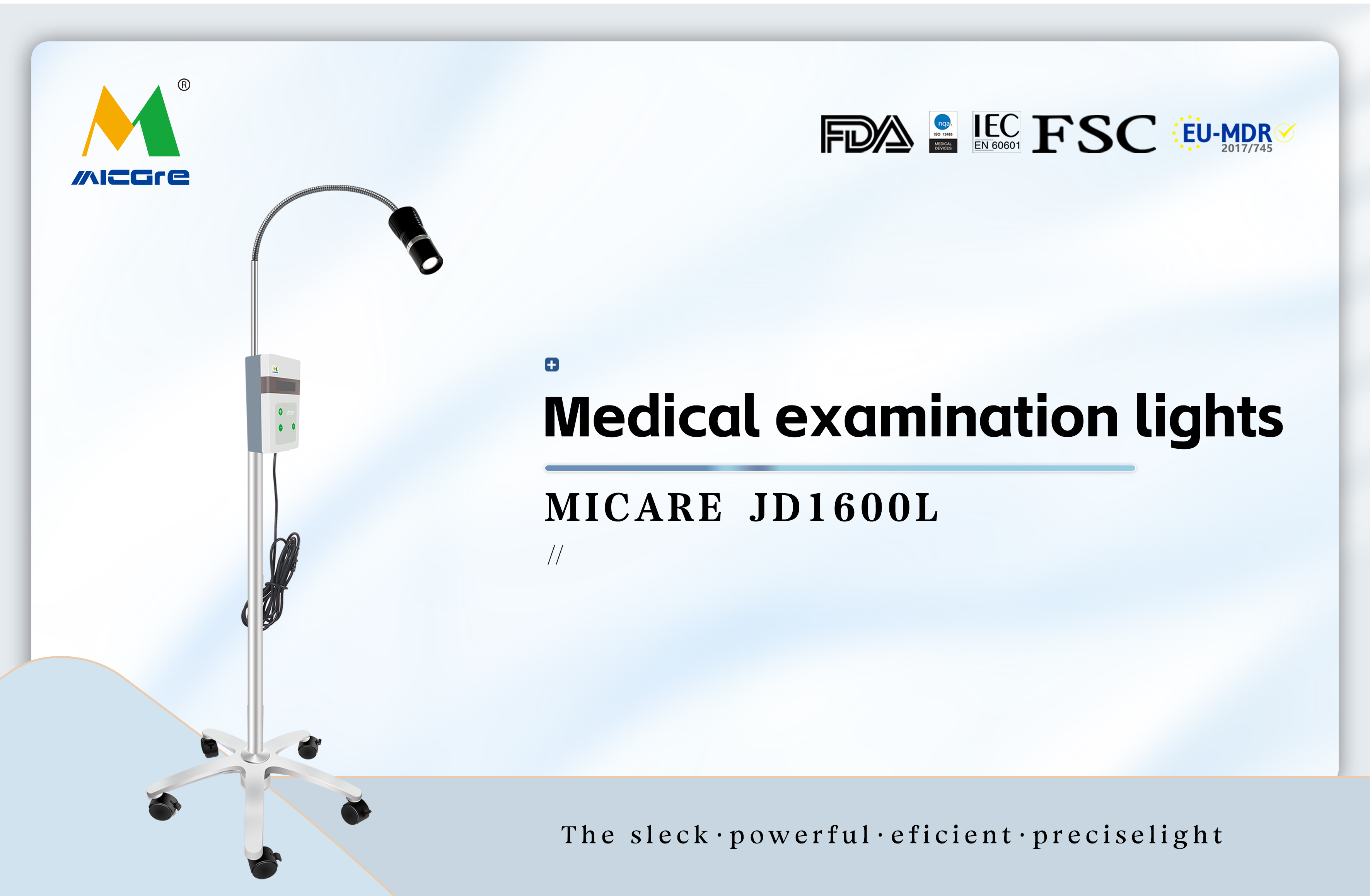 Lâmpada de exame MICARE JD1600L Equipamento de exame e tratamento de alta qualidade no departamento de otorrinolaringologia Detalhes de luzes LED médicas