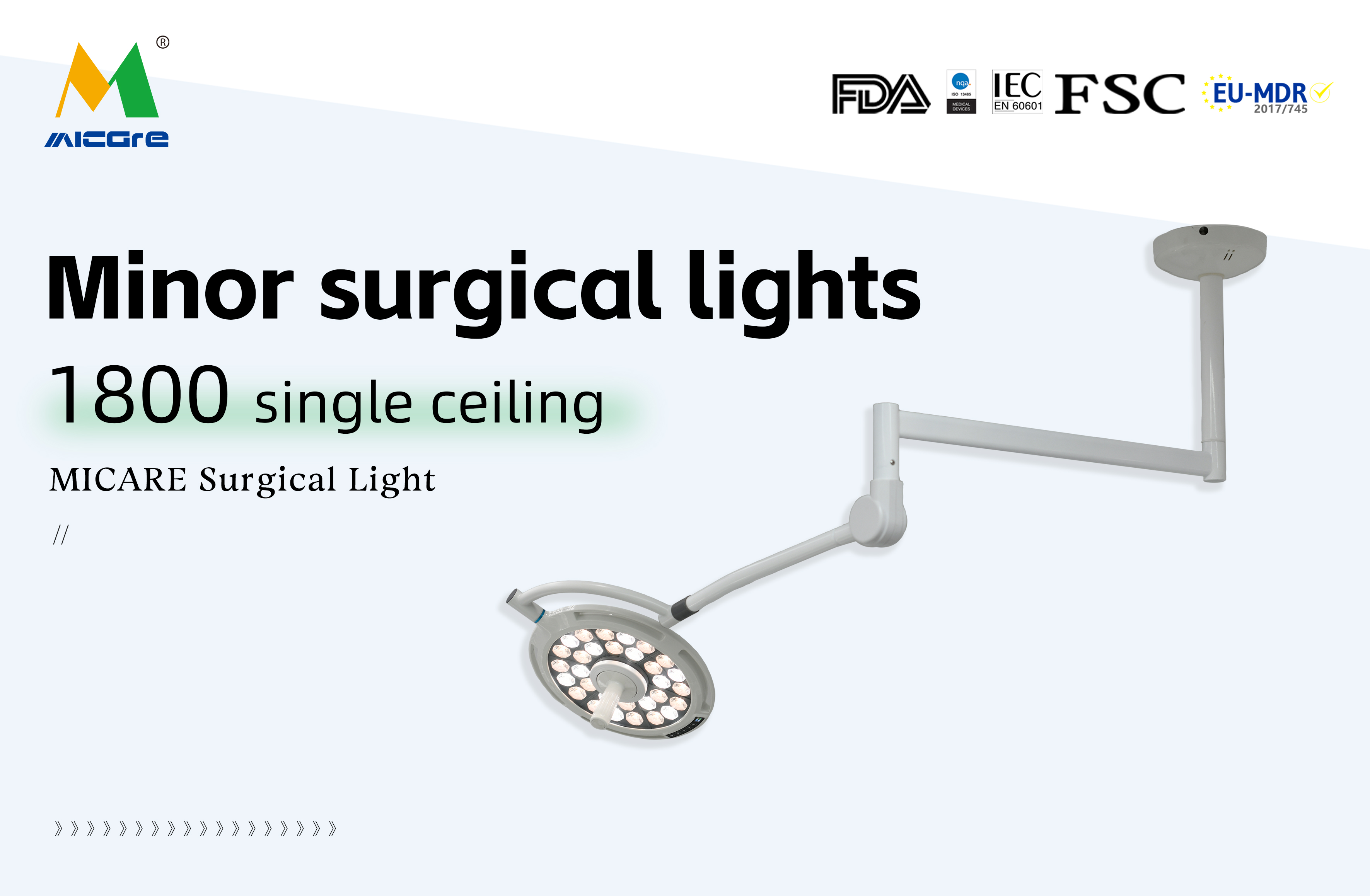 MICARE JD1800 Teto Único LED Ot LED Luz Cirúrgica Sala de Cirurgia Lâmpadas de Cirurgia Fornecedor de Luzes Médicas