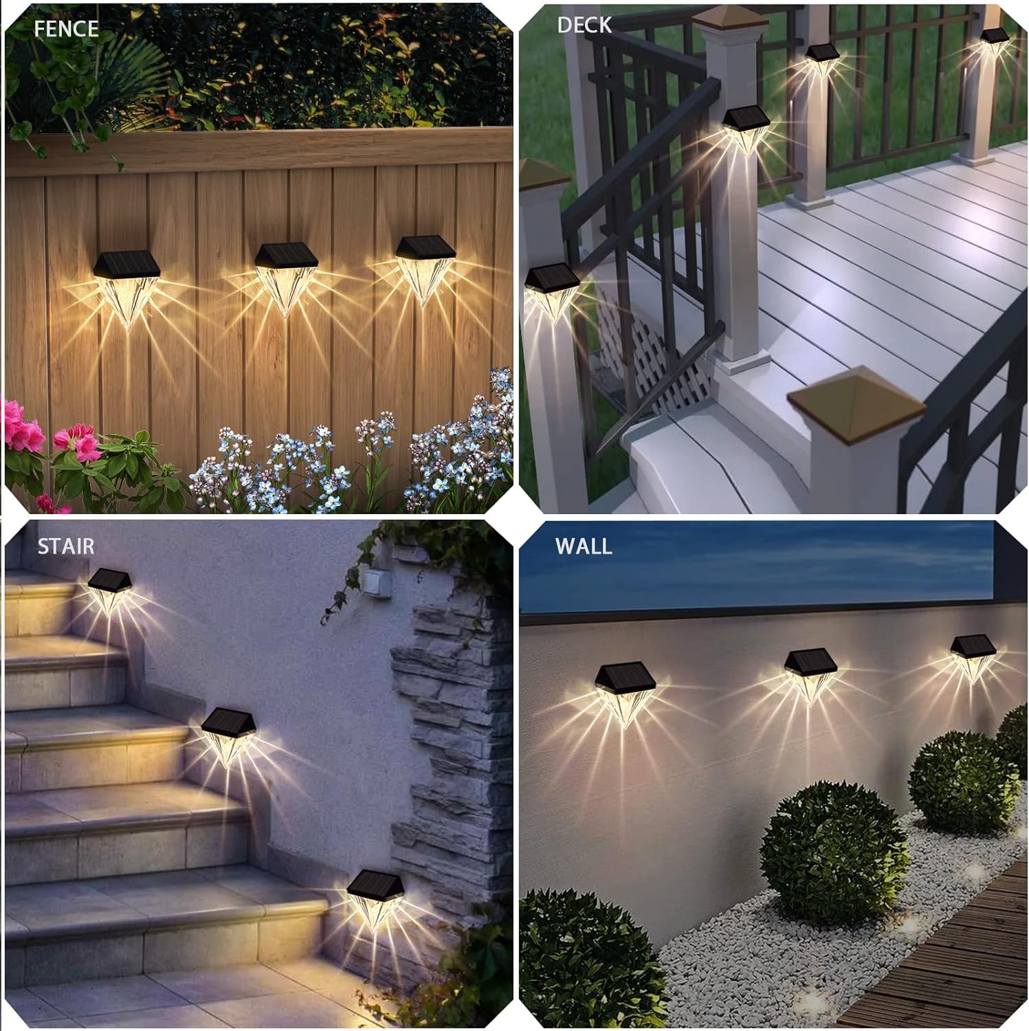 Waterproof Outdoor Garden Fence Lamp Wall Mounted Led Solar  Wall Light manufacture