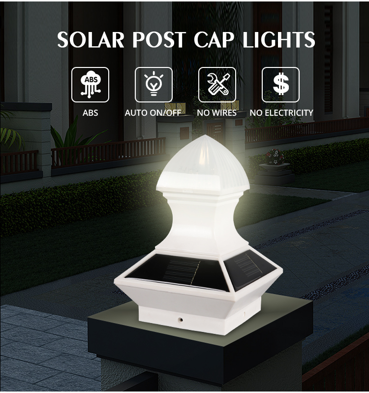 Factory Hot Sale Outdoor Led Solar Light Gate Post Fence Lamp Solar Pillar Light Garden Lights manufacture