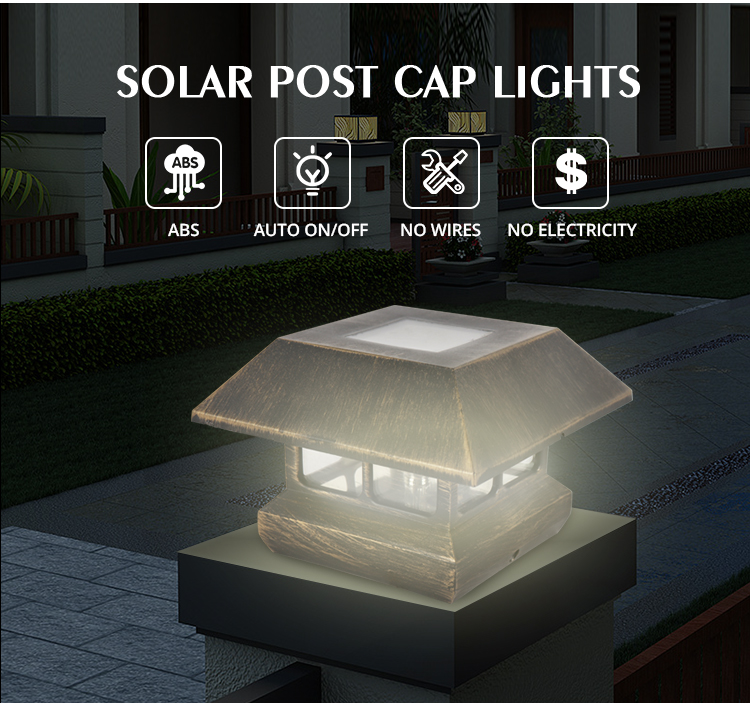 new design high bright modern outdoor led post light waterproof garden solar pillar lamp factory