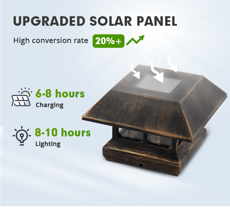 novo design de alto brilho moderno ao ar livre led post luz impermeável jardim pilar solar fornecedor de lâmpada