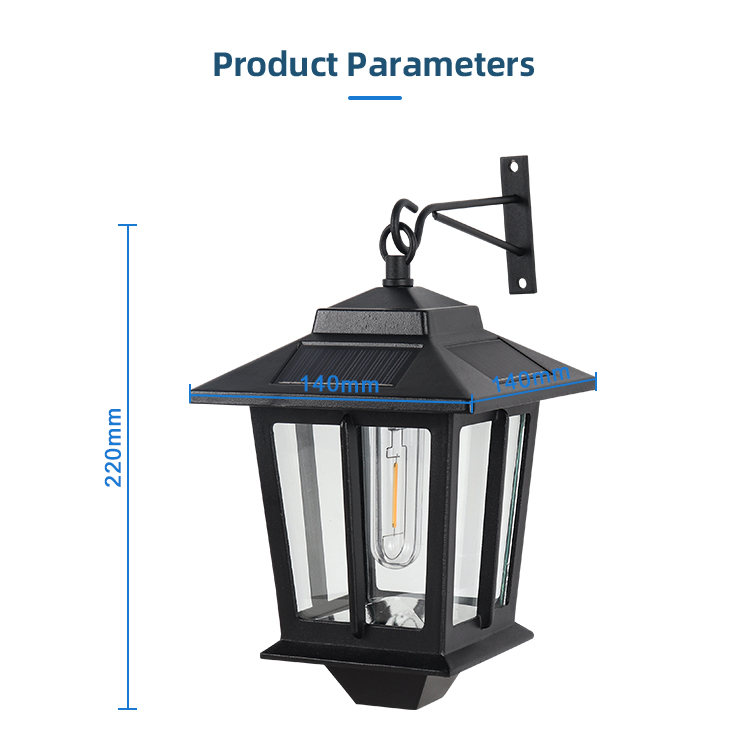 Solar Wall Lanterns with Bulb,Outdoor Hanging Solar Lights with 4 Solar Panels,Dusk to Dawn Led Outdoor Wall Sconce factory