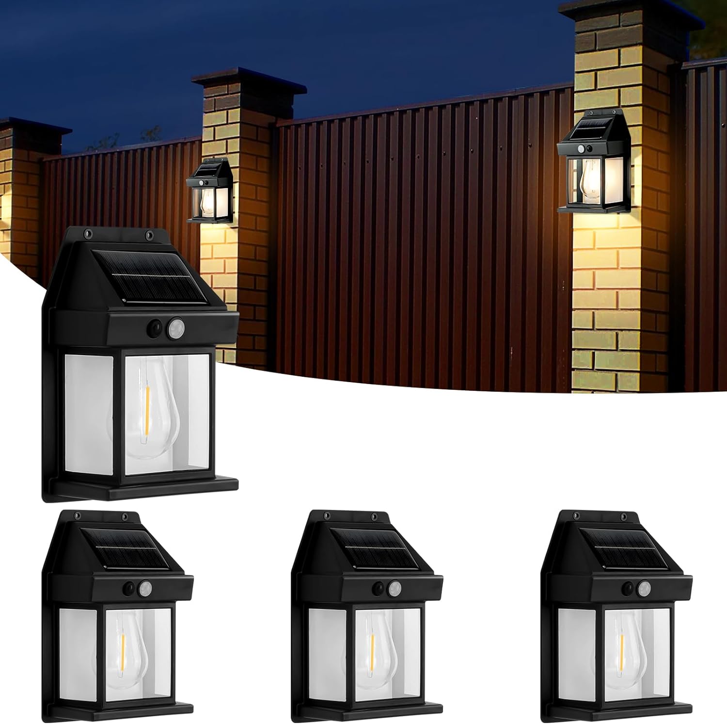 Outdoor Solar Lights Garden Wall Lamp Waterproof Yard Landscape Street Sunlight Lamp Energy Saving Staircase Fence Lights LED factory