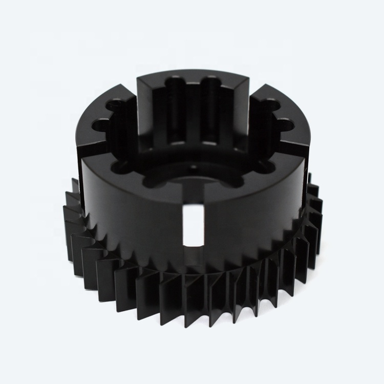 JIYAN high quality manufacturer cnc turned milled processing black gear aluminum CNC part manufacture