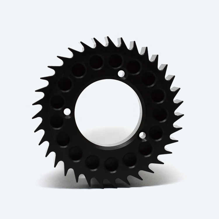 JIYAN high quality manufacturer cnc turned milled processing black gear aluminum CNC part factory