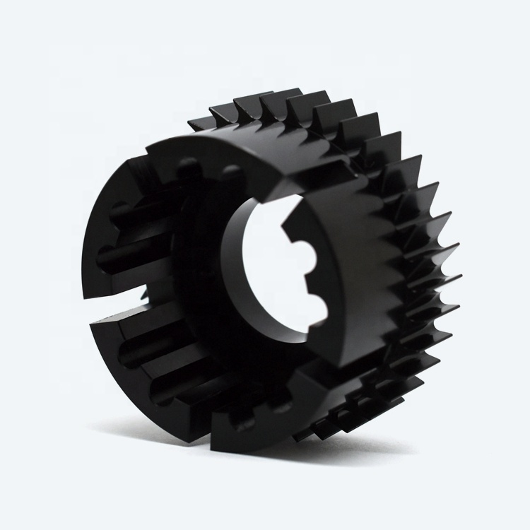 JIYAN high quality manufacturer cnc turned milled processing black gear aluminum CNC part factory