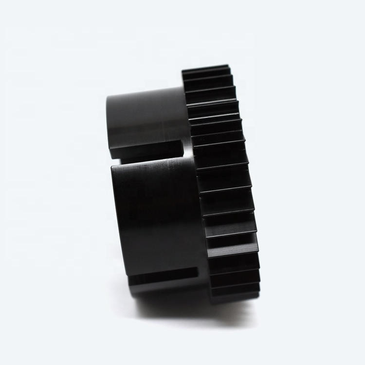 JIYAN high quality manufacturer cnc turned milled processing black gear aluminum CNC part details