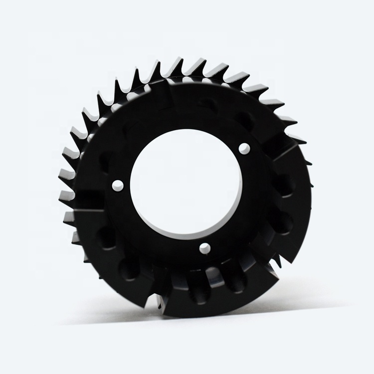 JIYAN high quality manufacturer cnc turned milled processing black gear aluminum CNC part manufacture