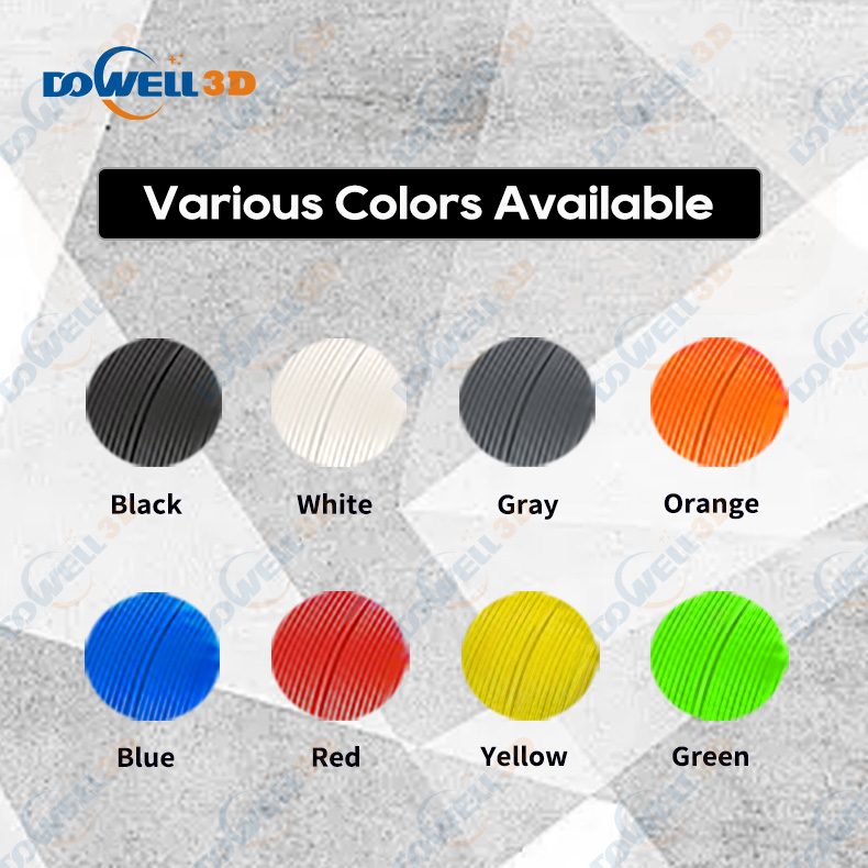 DOWELL3D Гибкая TPU нить многоцветная высокая эластичность материал для 3D-печати 1.75/2.85мм 3кг/ролл для машины 3D печати