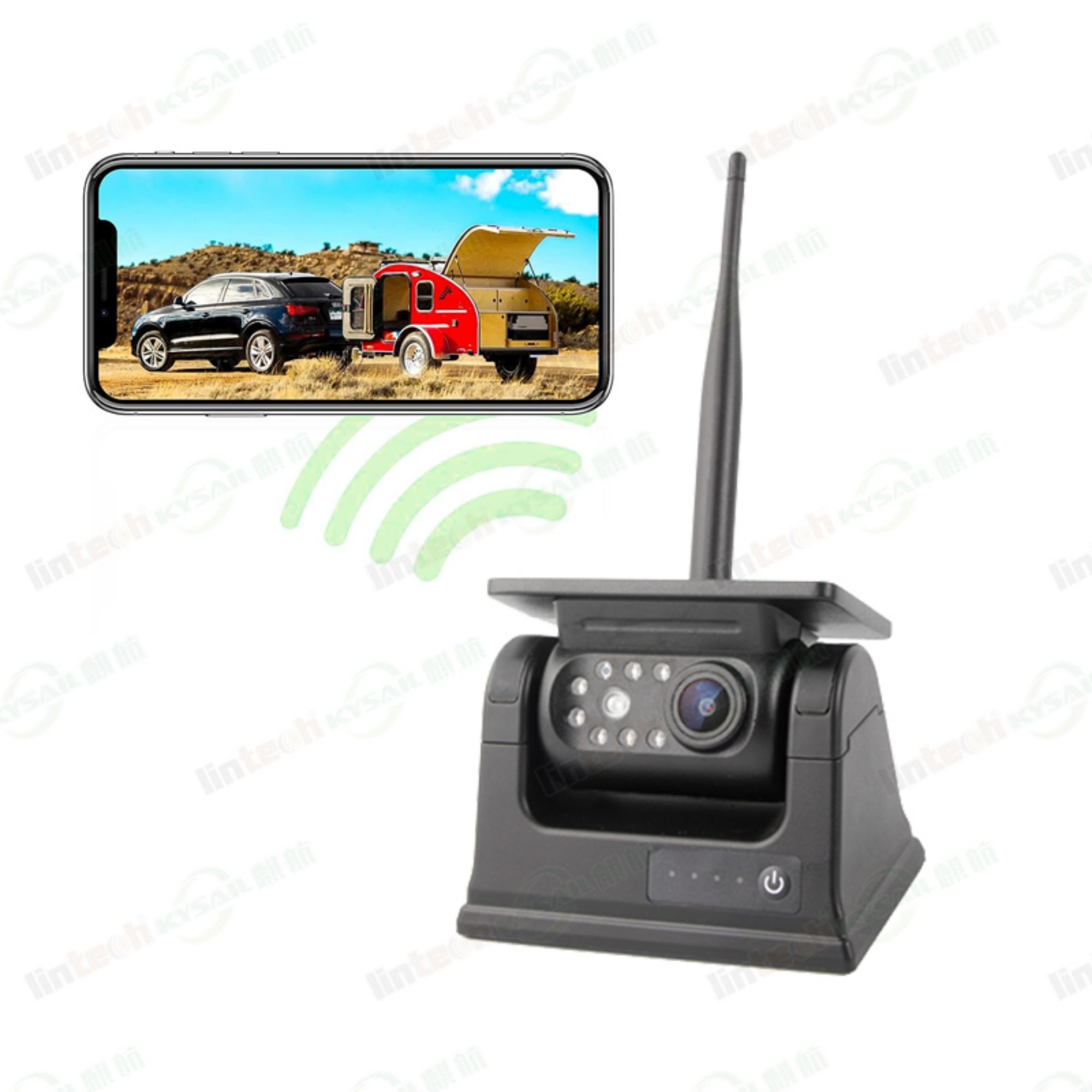 Magnetic Base Solar Rechargeable Battery Wireless Rear View Camera  HD 1080P WiFi Backup Camera No Wiring For Trailer