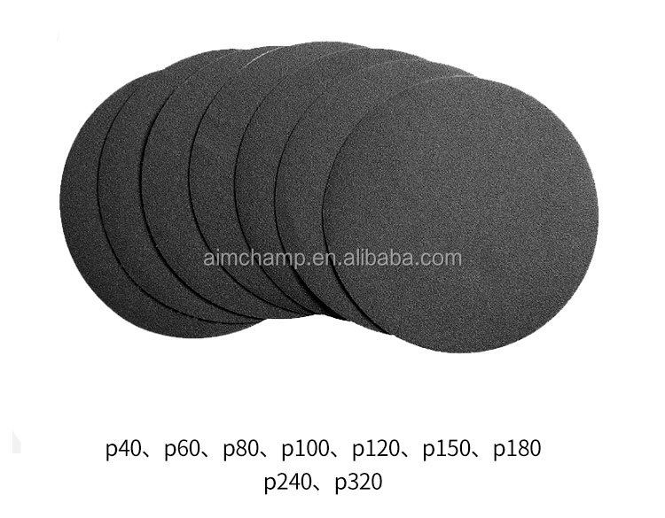 Abrasive Disc Manufacturers Black Silicon Carbide Y-Wt Polyester Cloth Round Sandpaper Sanding Discs supplier