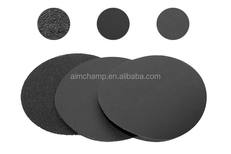 Abrasive Disc Manufacturers Black Silicon Carbide Y-Wt Polyester Cloth Round Sandpaper Sanding Discs factory