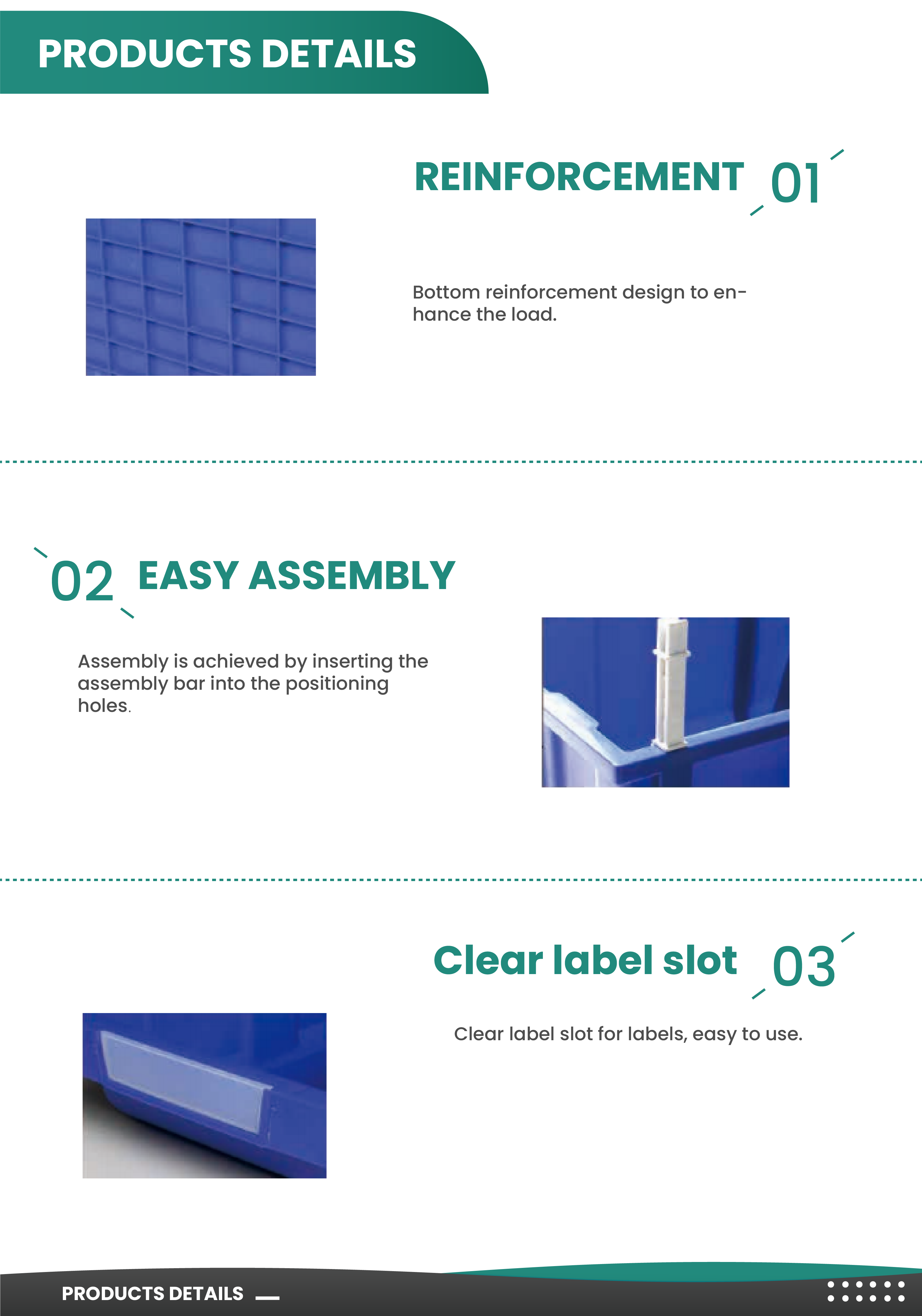 NEXARA Cheap Price PP Colorful Customize A1 160*98*70mm Garage Tool Storage Picking Stackable Plastic Work Bins supplier