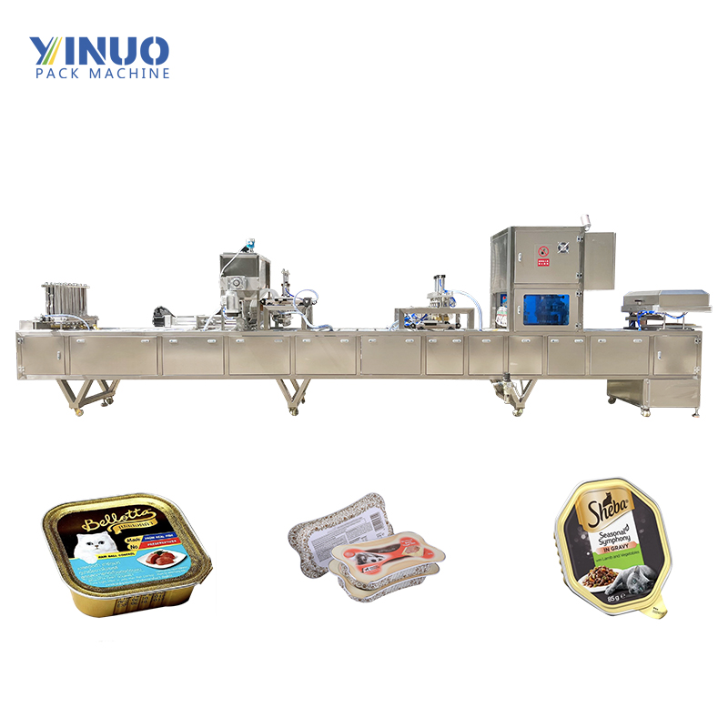 Yijianuo Food Packaging Supplier Best Vacuum Foil Film Tray Sealer For Wet Pet Foods Meat Paste