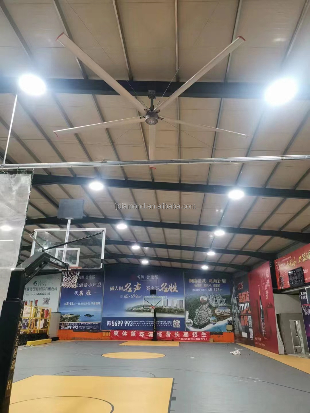 IE5 PMSM Motor 24ft HVLS AC Power 7.3m Electric Fans Large Industrial Ceiling Fans for Dairy Factory 380V Voltage for Warehouses manufacture