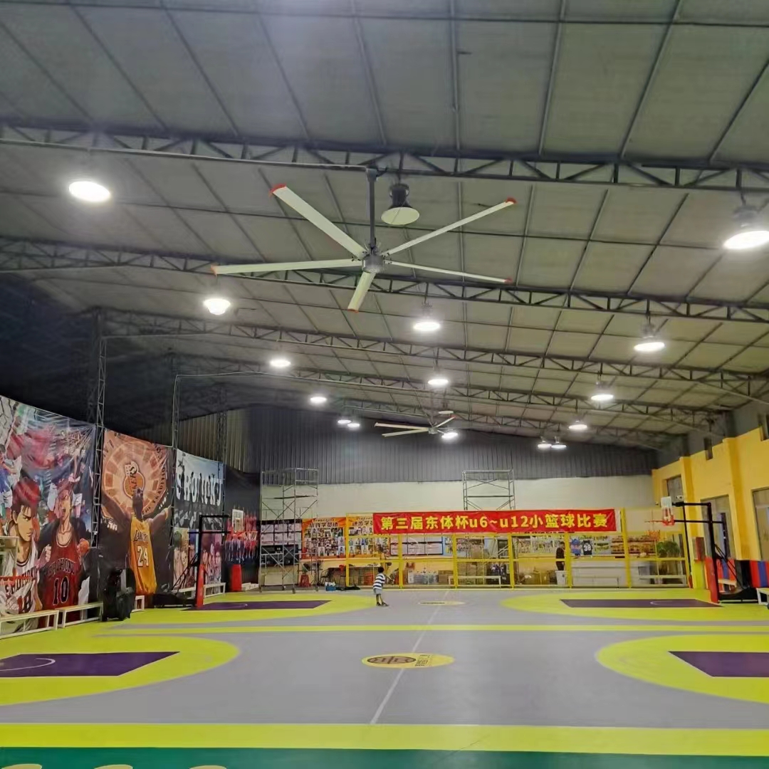 IE5 PMSM Motor 24ft HVLS AC Power 7.3m Electric Fans Large Industrial Ceiling Fans for Dairy Factory 380V Voltage for Warehouses supplier
