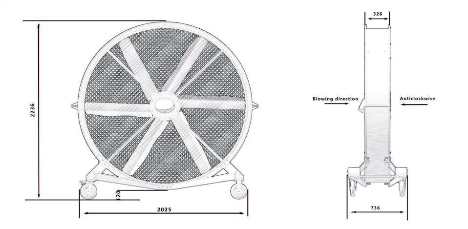 220V 80-Inch Quiet Pedestal Fan with 2000mm Aluminum Stand Movable Floor Fan for Gyms Restaurants Farms Manufacturing Plants factory