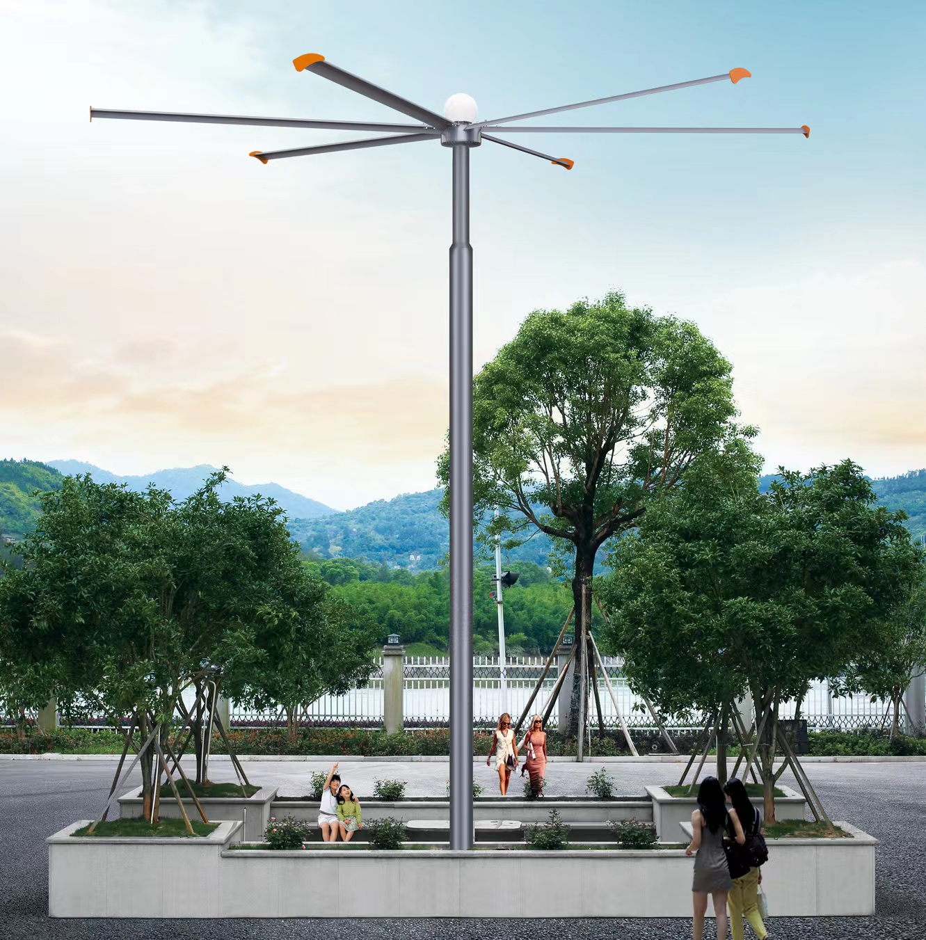 Manufacturing 16ft 5m diameter high volume low speed  giant fan pole type fan supplier