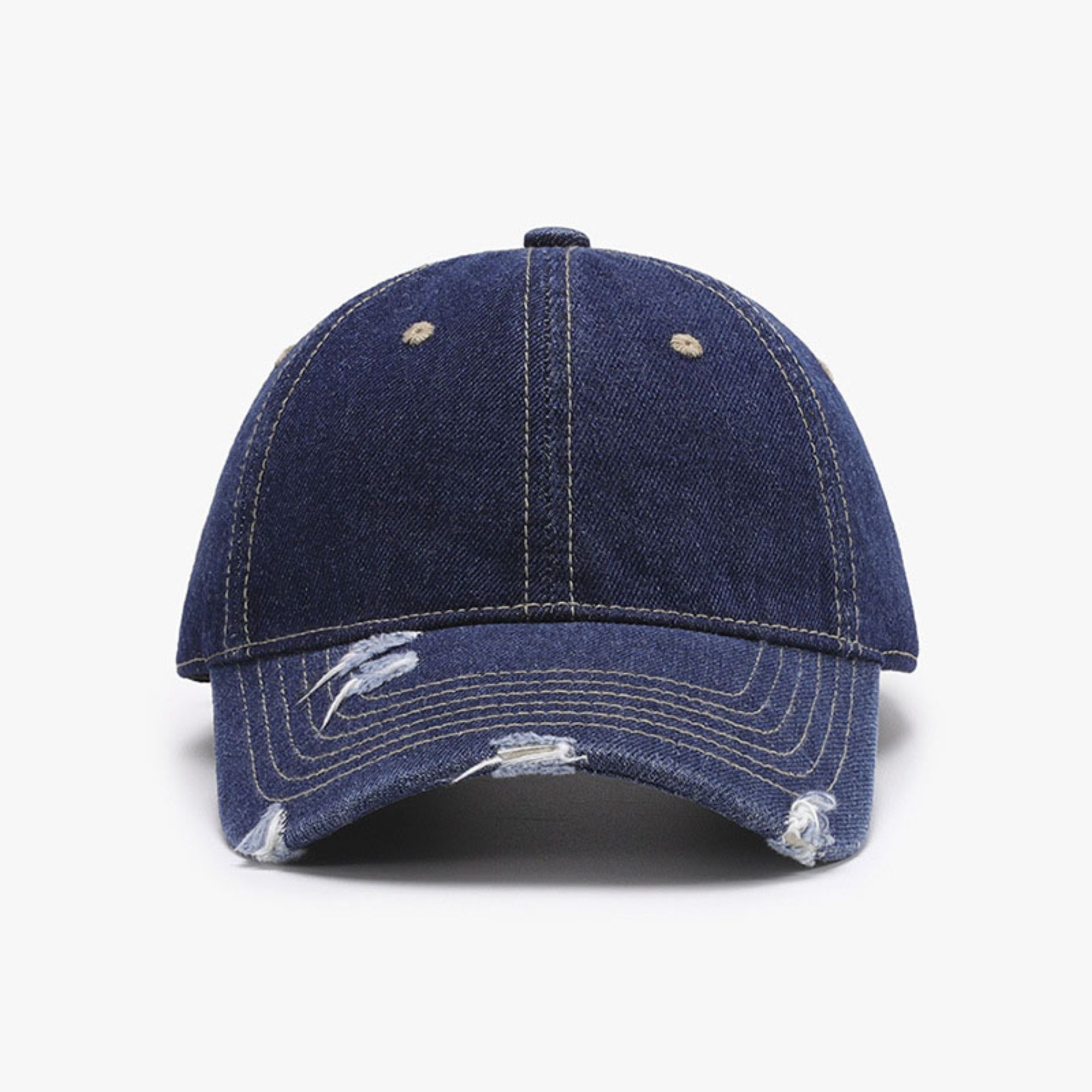 Washed denim baseball cap