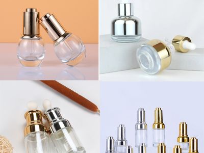 Elevate your product packaging with a delicate cosmetic glass bottle set