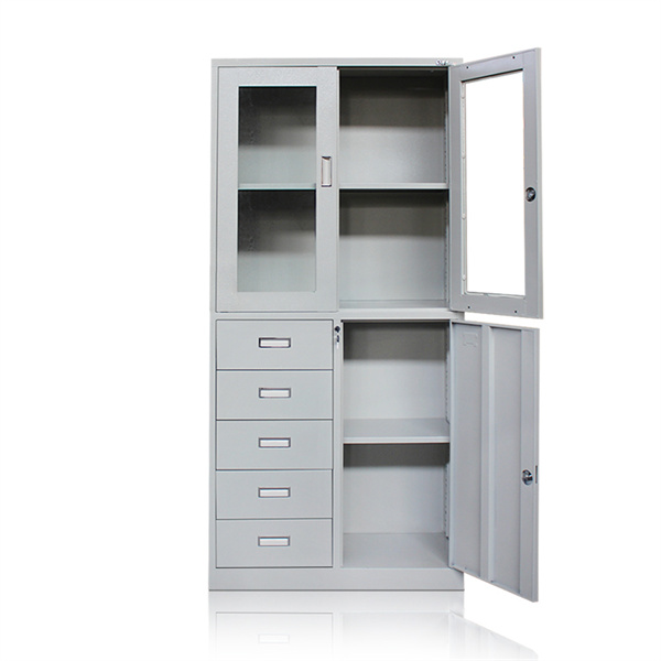 Versatile Large Metal Cabinet with Multiple Shelves and Compartments