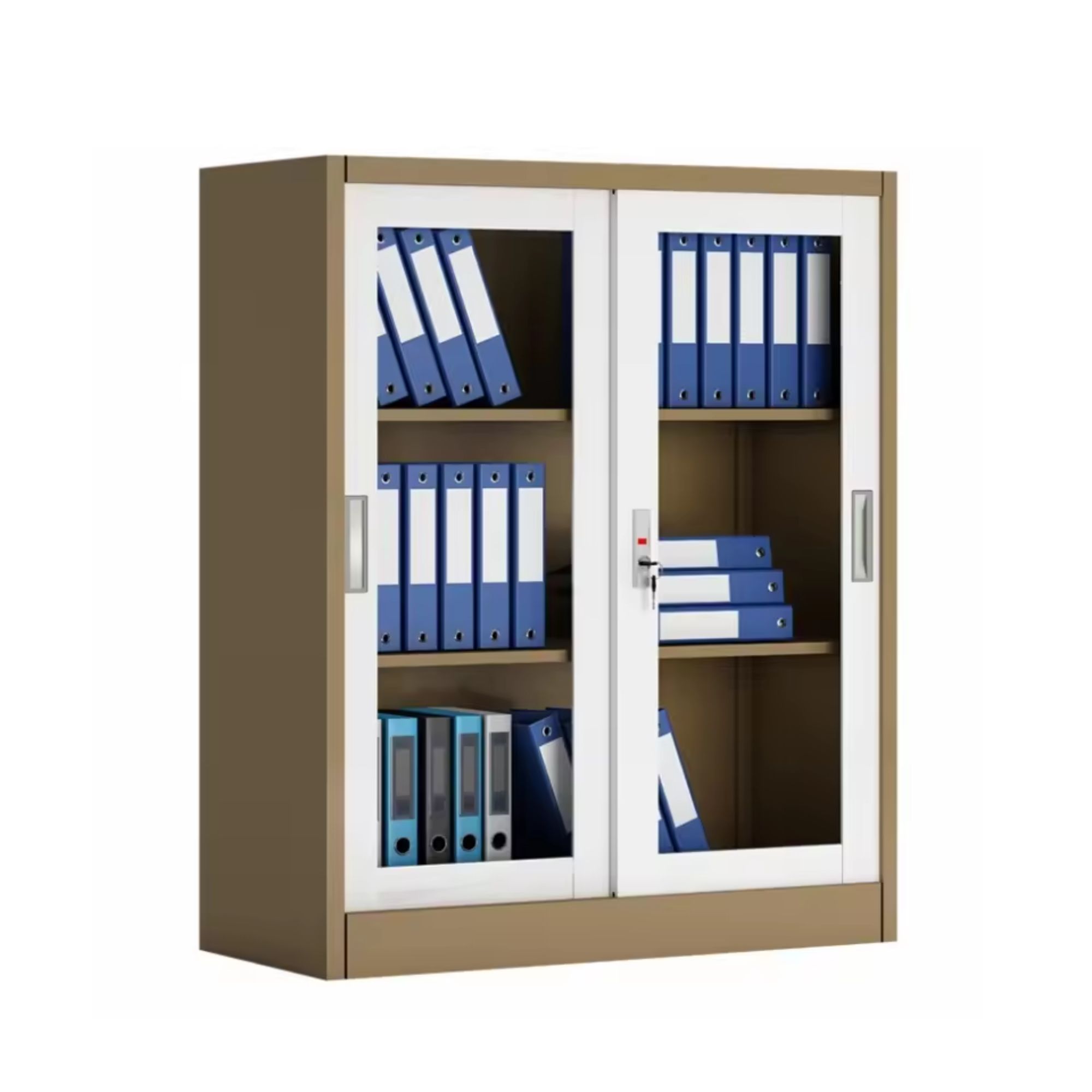 फाइल कैबिनेट ऑफिस फाइल कैबिनेट आधी ऊँचाई 2 स्विंग दरवाजा धातु के साथ समायोजनीय स्टील शेल्फ