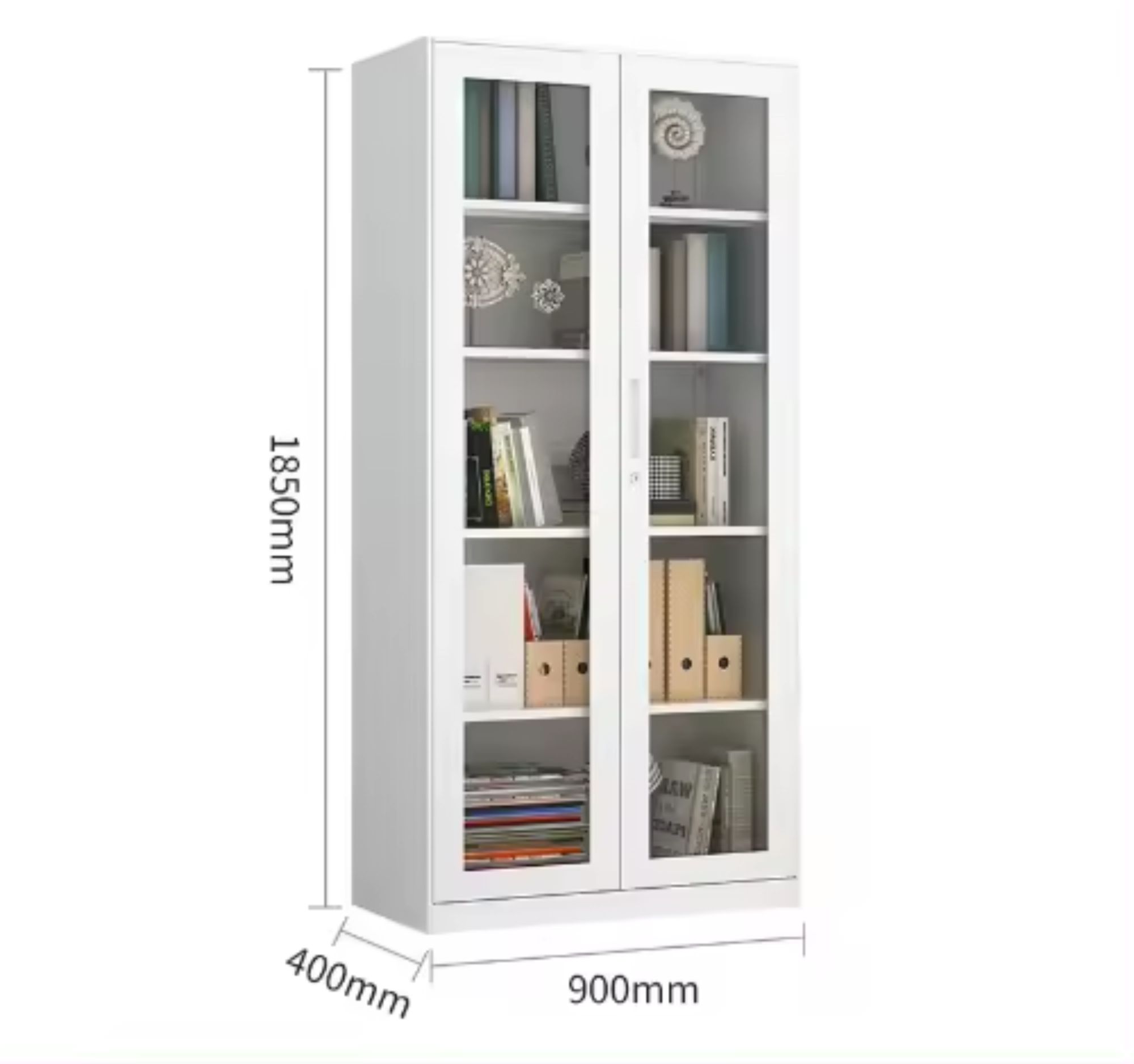 Steel File Cabinet Iron Cabinet Office Financial Data Filing Cabinet Bookcase Drawer with Lock Metal Cupboards Glass Door