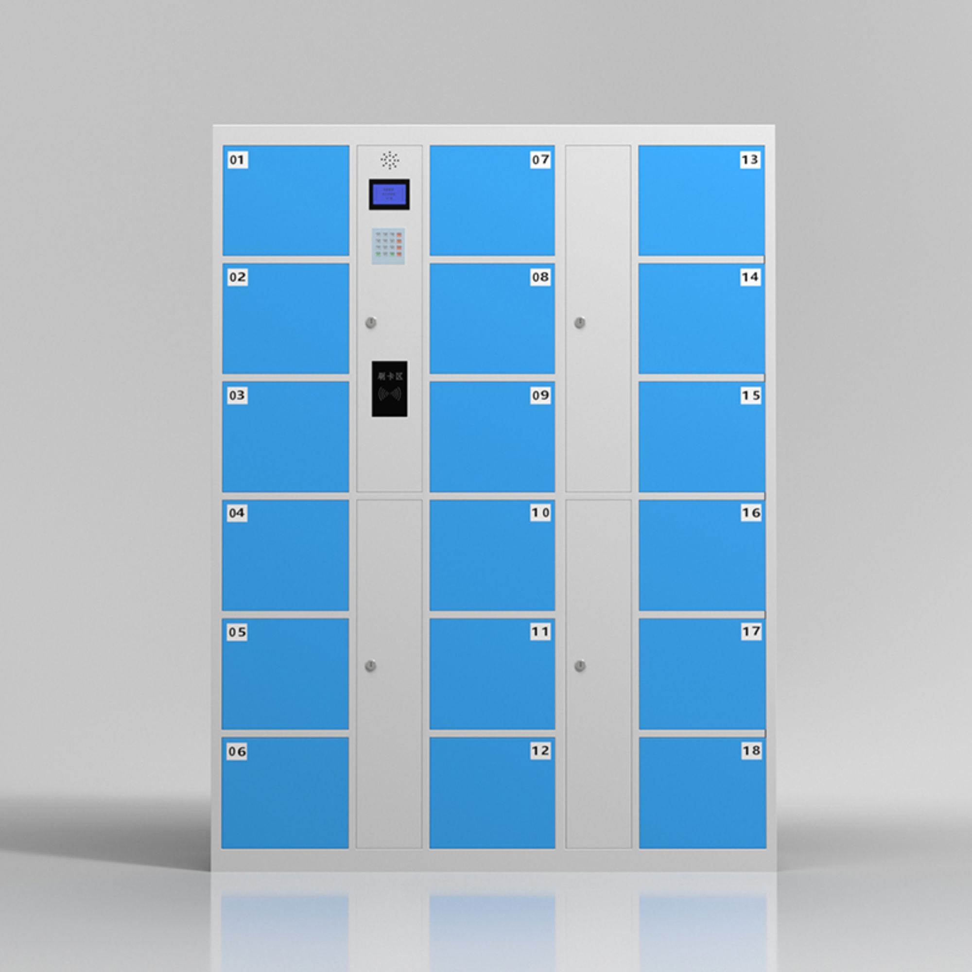 Kina Pakkelås 18 Dør Kombinasjonspakke Smart Lås med Stregkode Montert Smart Lås Telefonpose Beholdningsskap