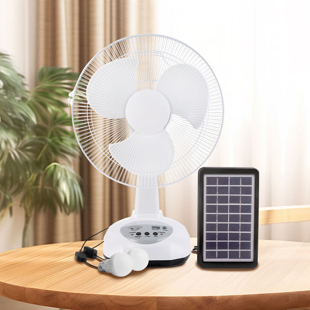 Ny mini skrivebords-ventilator med solcellepanel