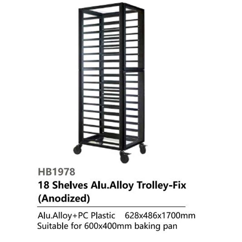 18 shelves trolleyfixed, 18 Sheet Bun Pan Bakery Rack for Commercial