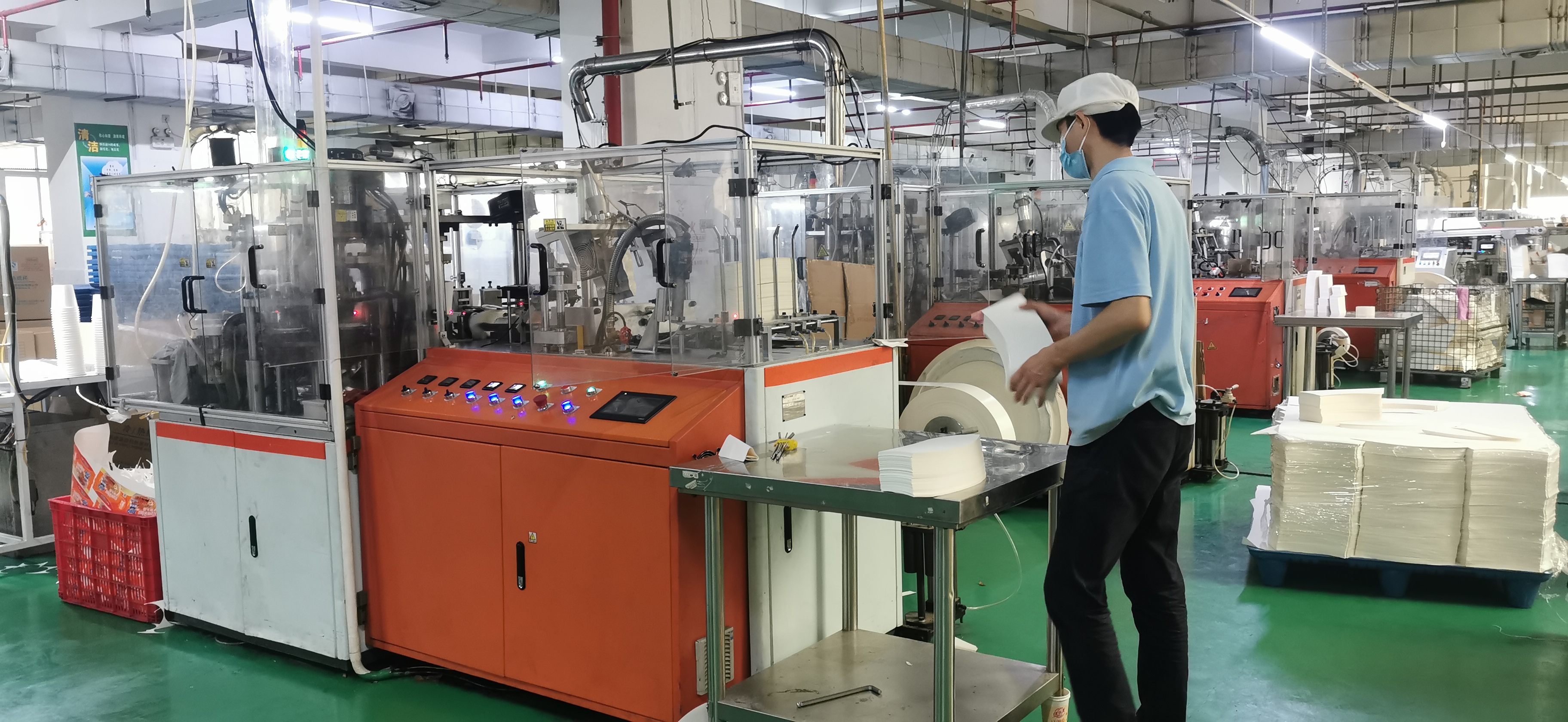 520ml Double layer paper cup for instant noodle ramen factory