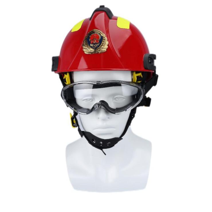 ATI-FIRE EN Red Fireman Rescue Helmet Goggles Flame Retardant Supports Customization