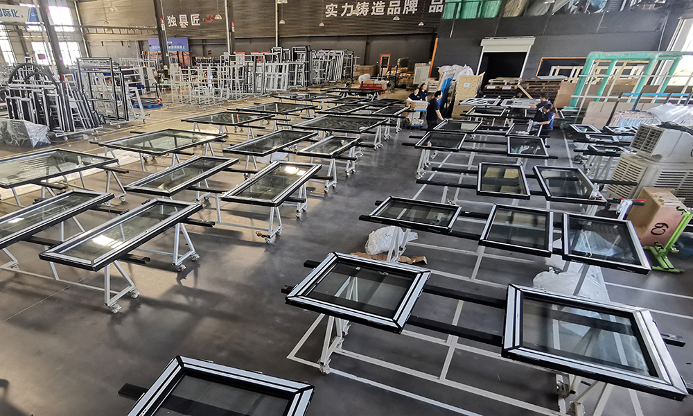 Minglei German standard aluminum tilt and turn passive window triple pane windows manufacture