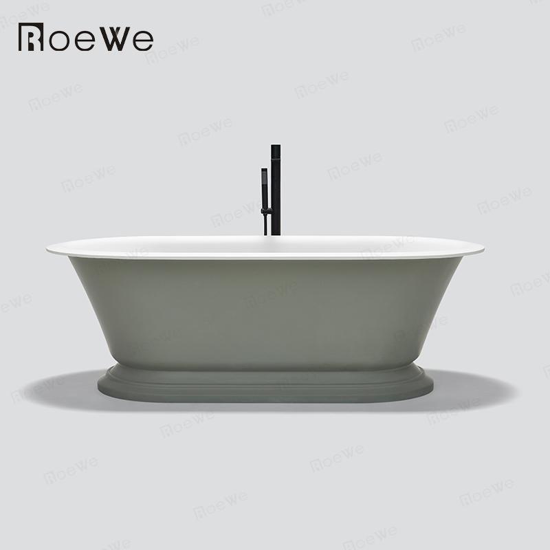 graue & weiße klassische Design-Badewanne aus Kunsteinharz