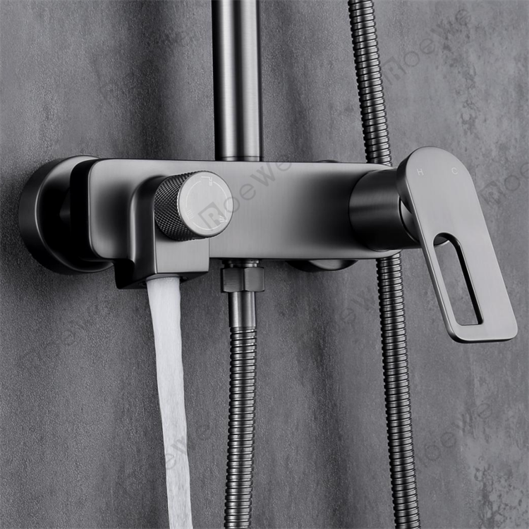 Rubinetto doccia grigio opaco Set sistema doccia pluviale di lusso per bagno