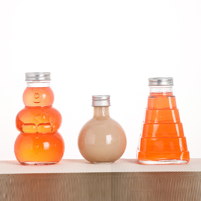 Sticlă rotundă de suc din sticlă