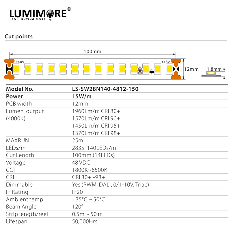 Maxrun 24v SMD2835 LED Strip Light supplier