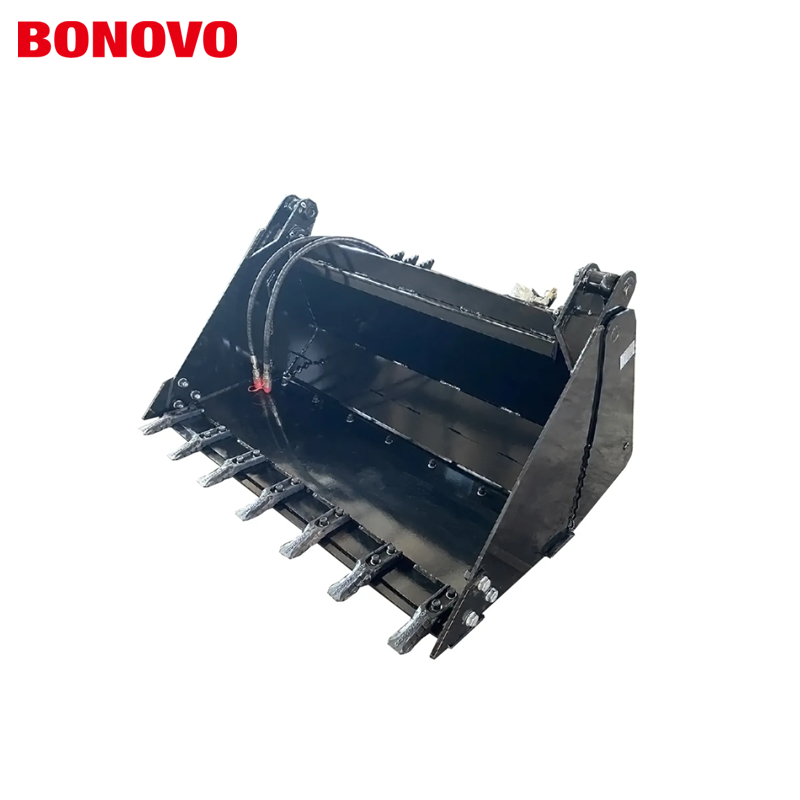 72 in Skid Steer 4 in 1 Bucket with Tooth