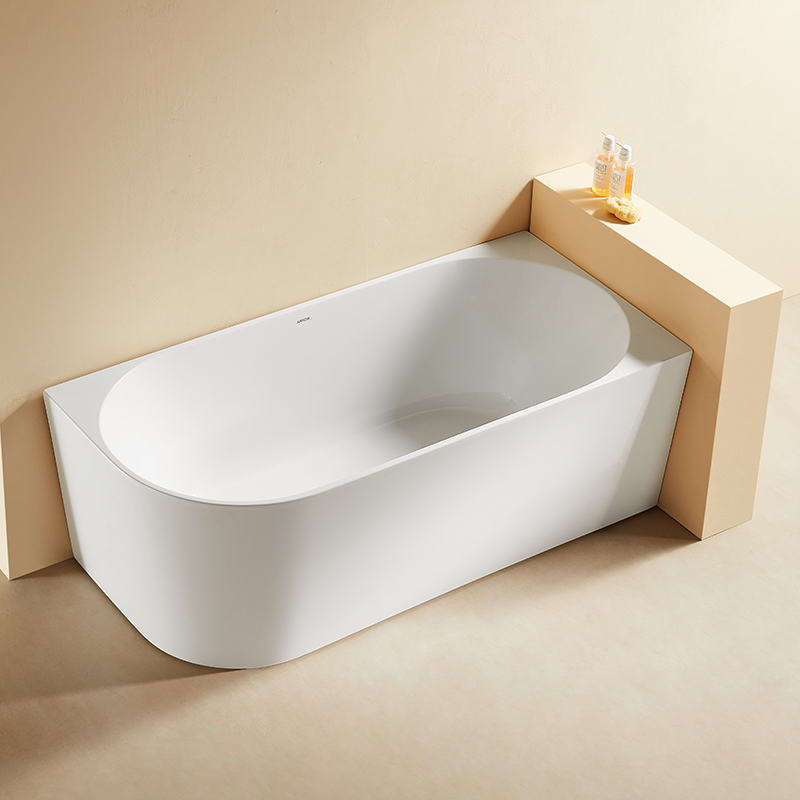 አክሪሊክ Solid Surface White Corner Bathtub Freestanding Solid Surface Bathtub AH17002SQY