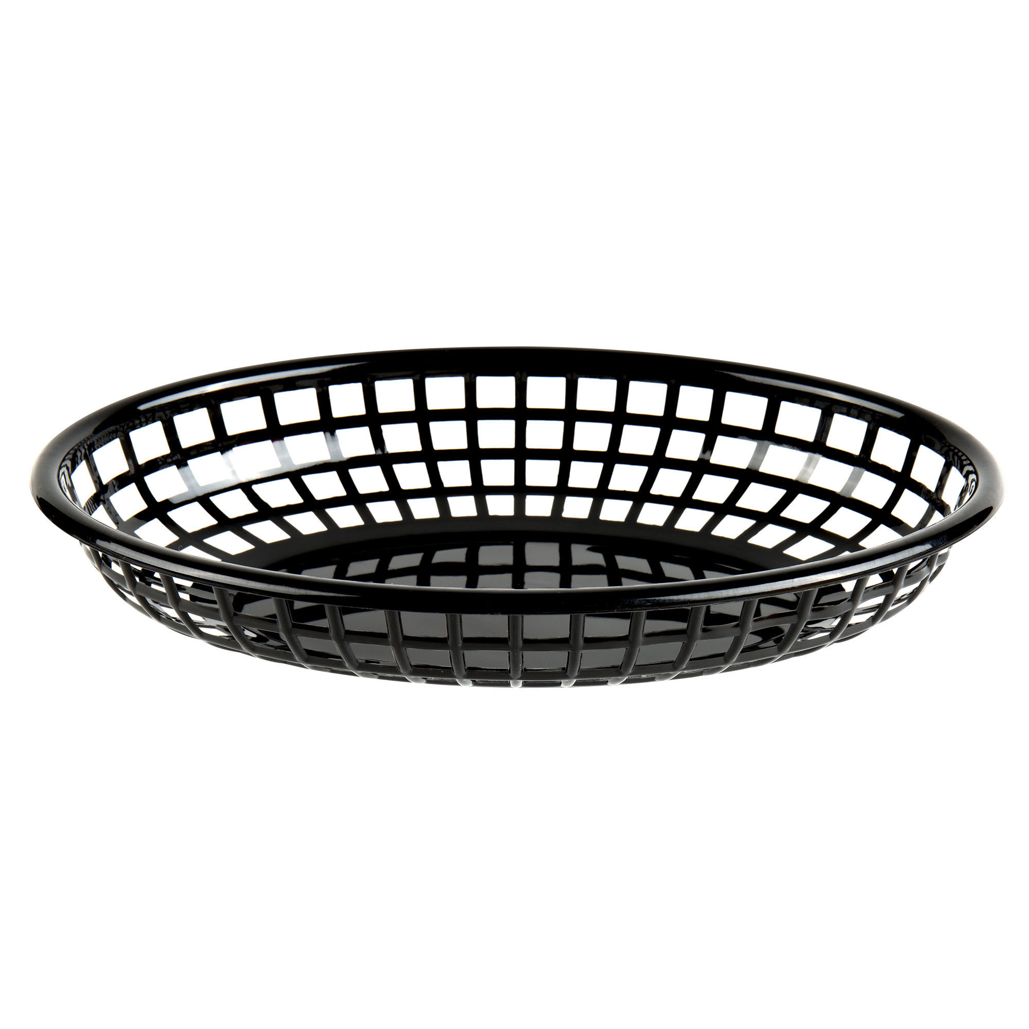 4 oval fast food basket polypropylene black se3019bk-78