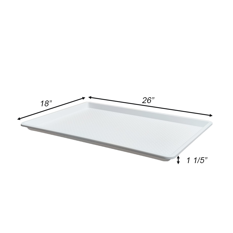 18" x 26"x 1 1/5" Extra Large Food Tray, Polypropylene, White, SE3004WH