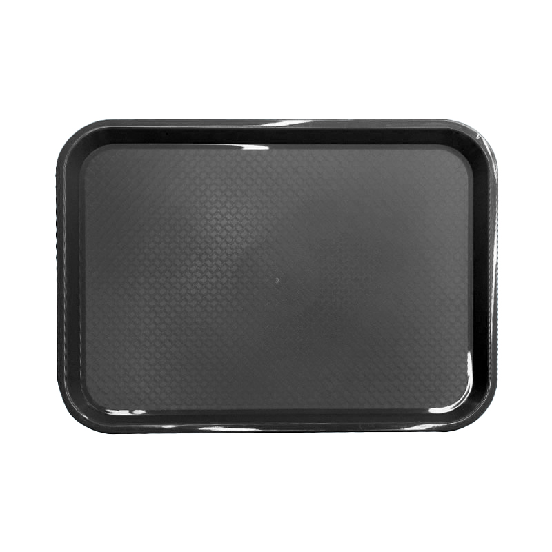 12" x 16" x 3/4” Restaurant Fast Food Tray, Polypropylene, Black, SE3002BK